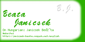 beata janicsek business card